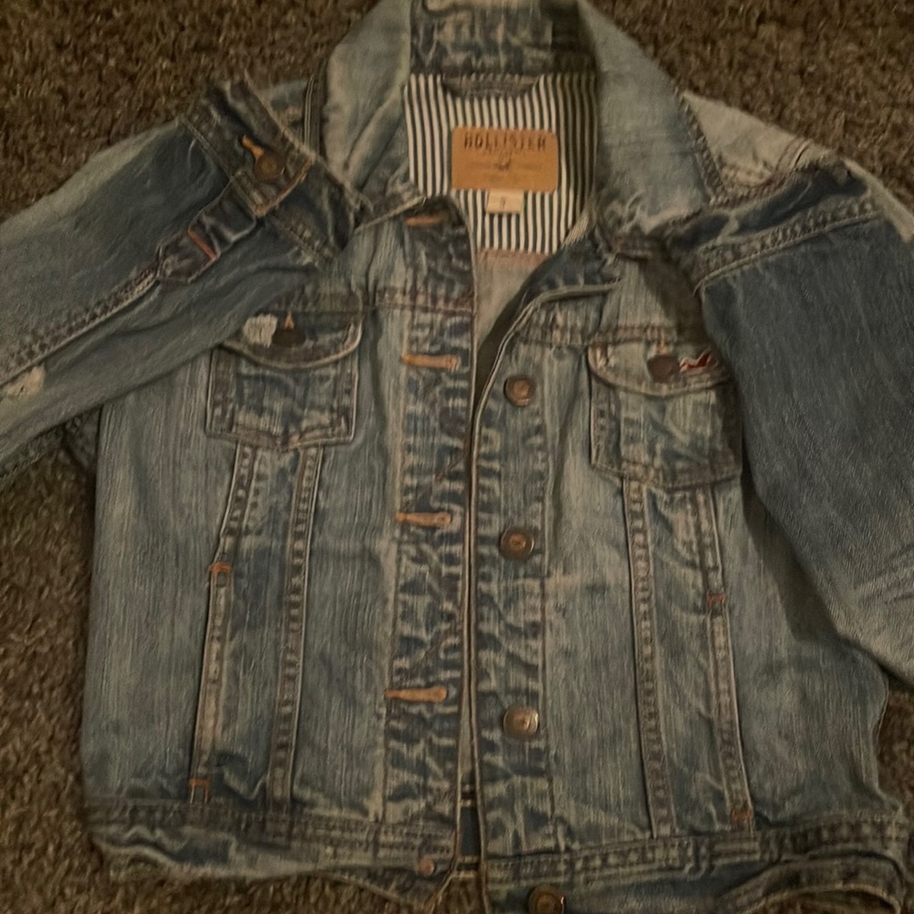 Beautiful Hollister blue jean jacket …